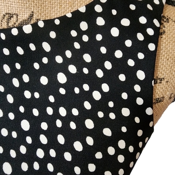 AB Studio Polka Dot Black & White Sleeveless Dress - Size 2 - Picture 4 of 8